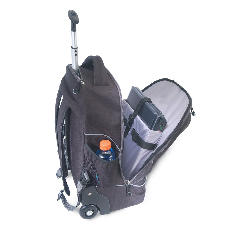 SEMA - Silver - Rolling Computer Backpack & Carry on Bag