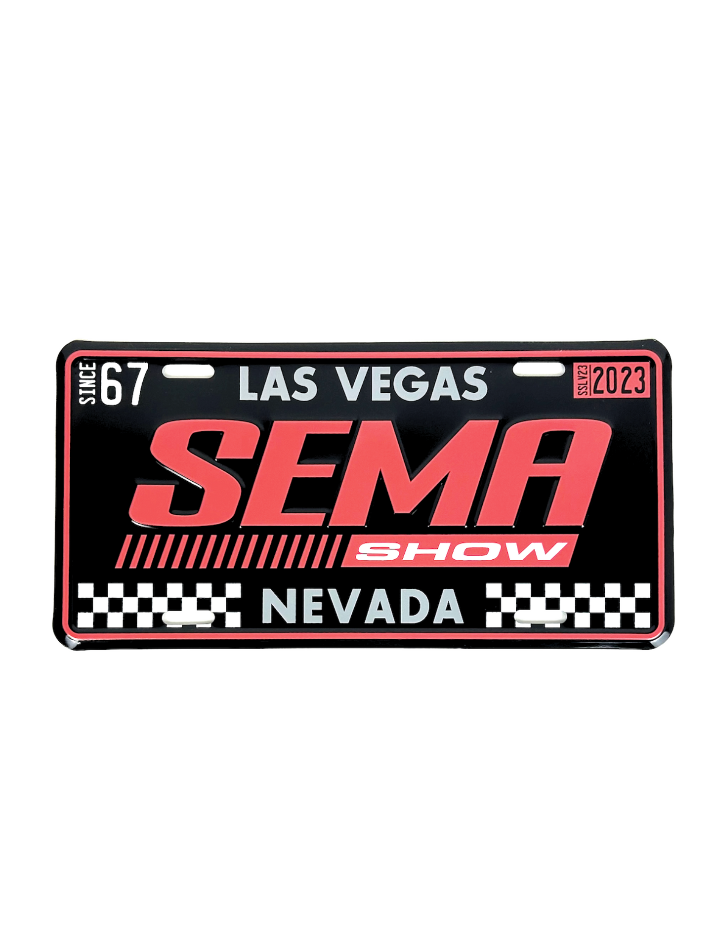 2023 SEMA Show - Limited Edition - Black & Red Metal License Plate